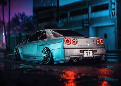 Silver Skyline Nissan