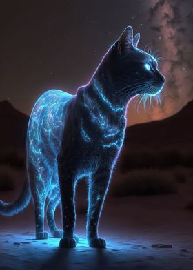 Colorful Neon Cat