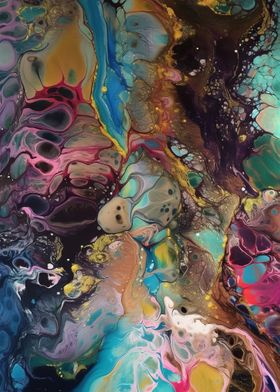 Abstract Rainbow Fluid Art
