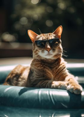 Swimming pool Cat