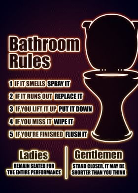 Funny Bathroom Neon Poster