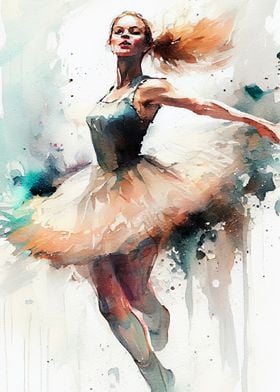 Ballet dancer watercolor