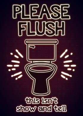 Funny Bathroom Neon Poster