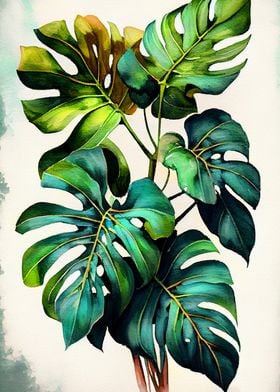 Philodendron plant art