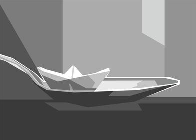 Paper boat Gray