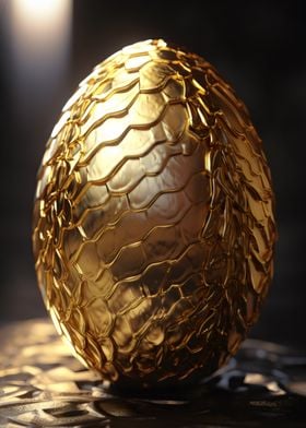 Gold Dragon Egg Poster