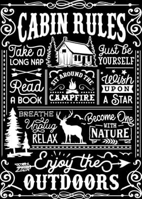 Cowboy Cabin Rules Poster