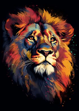 Colorful Lion Portrait 10