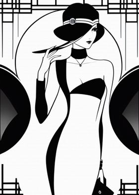 Stylish Art Deco Lady