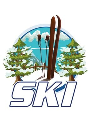 Cartoon Ski Logo