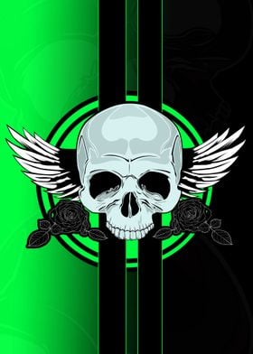 Wing Skull Green