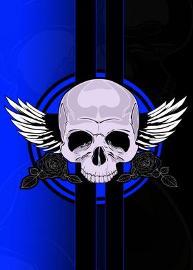 Wing Skull Blue