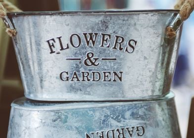 Silver Flower pot