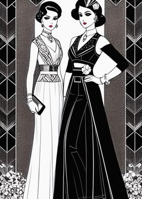 Two Art Deco Ladies