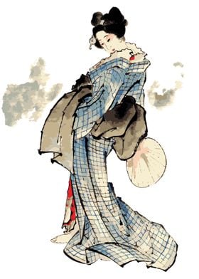 Woman Wearing a Kimono