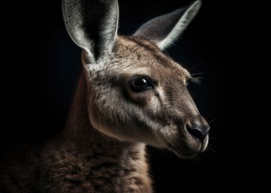 Kangaroo Portrait Dark