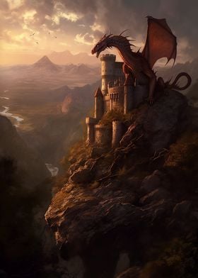 Sunset over Dragons Keep