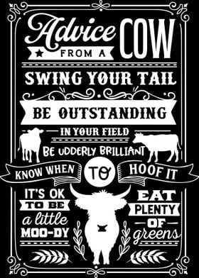 Advice From A Cow Poster