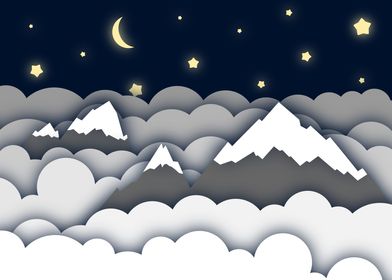 Papercut Mountains Night