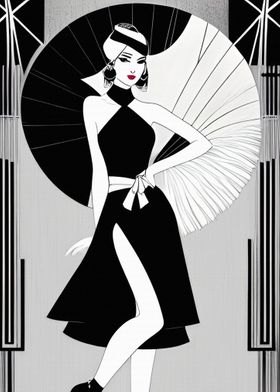 Minimalistic Art Deco Girl