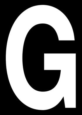 Letter G in white