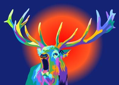 Deer in pop art style