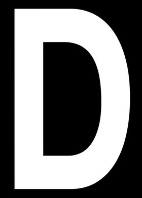 Letter D in white