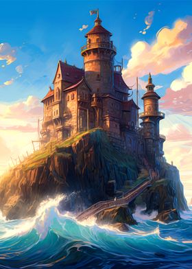 Castle on ocean