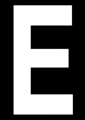 Letter E in white