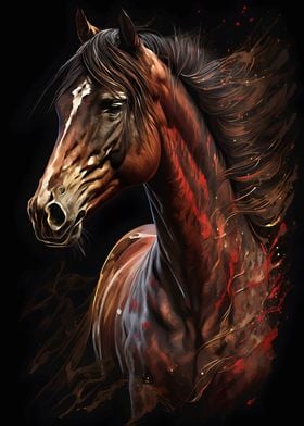 Horse painting portrait