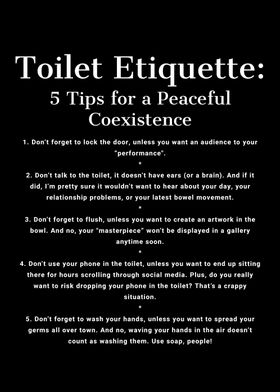 Toilet Bathroom Rules