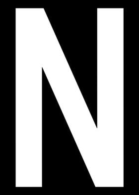 Letter N in white