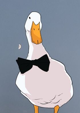 swan with bow tie