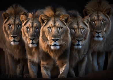 Five Lions portrait