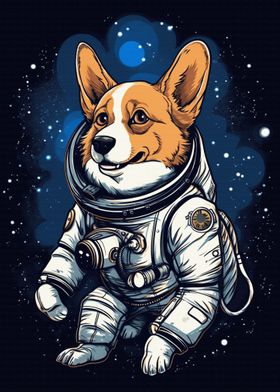 Cute Corgi astronaut