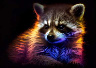 Colorful raccoon