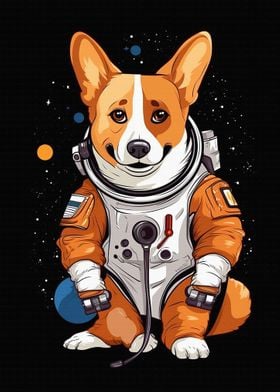 Cute Corgi astronaut
