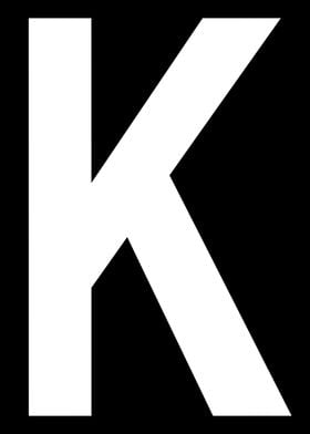 Letter K in white
