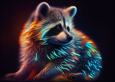 Colorful raccoon