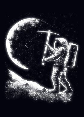Astronaut Picking the Moon