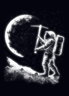 Astronaut Picking the Moon