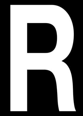 Letter R in white