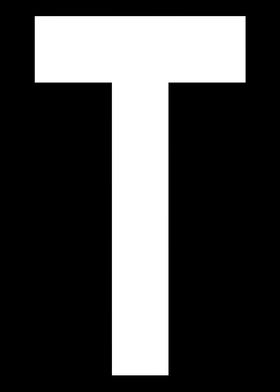 Letter T in white