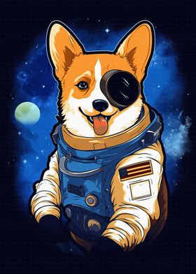 Cute Corgi astronaut