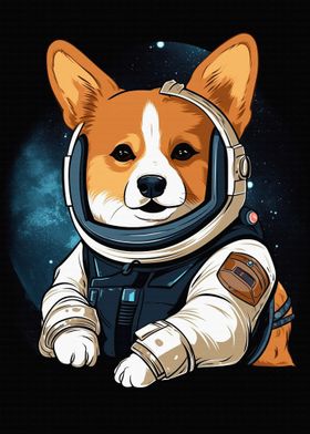 Cute Corgi astronaut