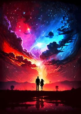 Couple Cosmos Landscape