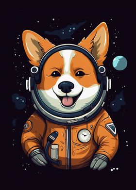 Cute Corgi astronaut