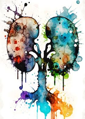 Kidney Watercolor Artwork