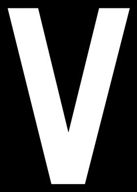 Letter V in white