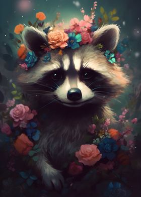 Raccoon in a field